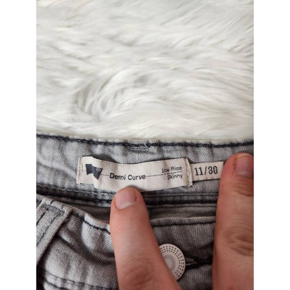 Levis Womens Demi Curve Slim Skinny Jeans Gray Stretch Light Wash Womens 11 / 30 - Picture 6 of 7